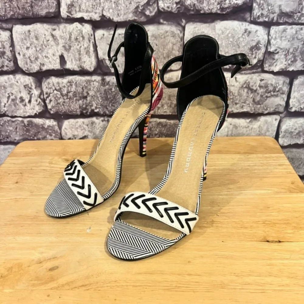 Chinese Laundry Multicolored Open Toe High Heels Size 8.5
